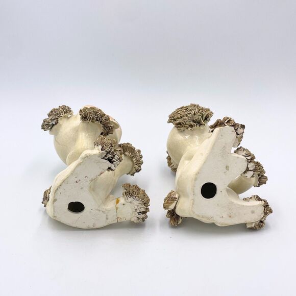 Vintage Spaghetti Ceramic Dogs Pair Mid Century Poodles Style Figurines 1950s 4” - Picture 2 of 10